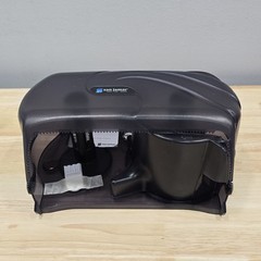 San Jamar SJMR4000TBK Twin 9″ Jumbo Roll Toilet Paper Dispenser Commercial Black