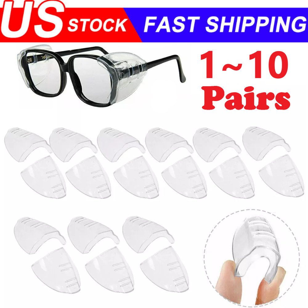 1~10Pairs Side Shields For Eye Glasses Slip On Safety Glasses Shield Universal