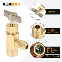 R1234YF SelfSealing Can Tap with R134A Tank Adapter
