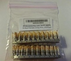 Gold Brass D-Sub Crimp Pins, 200 Count – Non-Insulated 2.0 mm for Wiring