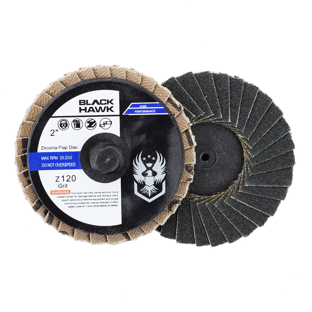 10 Pack – 2″ Mini Flap Discs 120 Grit Quick Change Sanding Roloc Style Type R