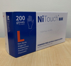 2000pcs NiTouch BLUE Nitrile Gloves Large Powder Free 10 Boxes EXPIRE 04/2026
