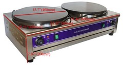 220V Electric Crepes Making Machine Dia15.7IN Double Head Circular Pancake Maker