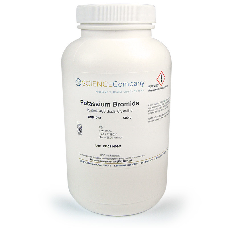 Potassium Bromide, 500g, Purified, ACS Reagent Dog, Cat Anti-seizure