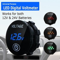 12V-24V Car Marine Motorcycle LED Digital Voltmeter Voltage Meter Battery Gauge