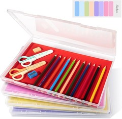 FAAYUCK 4 Pack Photo Storage Box, Scrapbook Paper Storage Fits 8.5″ x 11.5″ Lett