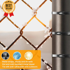 100Pcs Metal Zip Ties 11.8In Stainless Steel Self Locking Heavy Duty Cable Ties