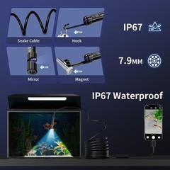 High Compatibility Endoscope Camera, 8 Adjustable LEDs