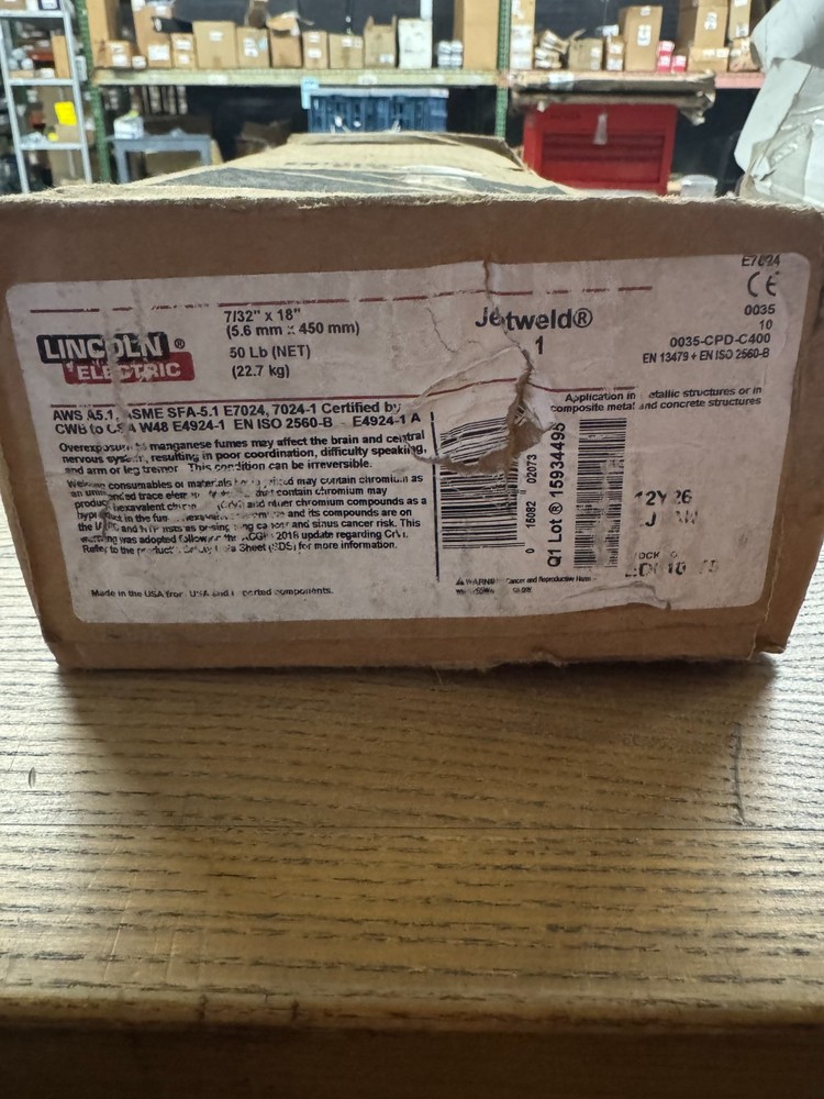 50 LBS LINCOLN ELECTRIC JETWELD 7/32″ X 18″ E7024 BRAND NEW