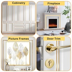 Shiny Metallic Gold Molding Trim (16.4ft x 0.4inch) Peel and Stick Trim with …