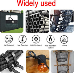 Black Zip Ties Heavy Duty 18 Inch Outdoor, 250Lb Extra Large Cable Tie Wraps