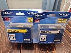 NEW Genuine Brother P-touch Value Pack TZe-2312PK & TZe-6312PK – 4 Tapes Total