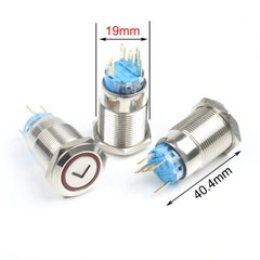 19mm Arrow L Type Momentary Push Button LED Latching Car Waterproof Illuminated