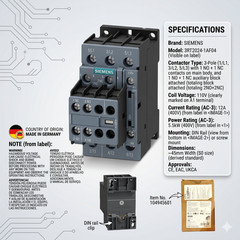SIEMENS SIRIUS 3RT2024-1AF04 POWER CONTACTOR 110V AC 12A