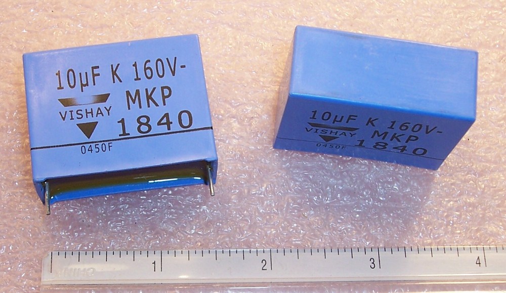 QTY (2) 10uf 160V 10% METALLIZED POLYPROPYLENE FILM CAPACITORS MKP1840-610-165