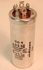NICHICON 3-Section Electrolytic Can Capacitor: NOS 100uF/300V (X2), 300uF/175V