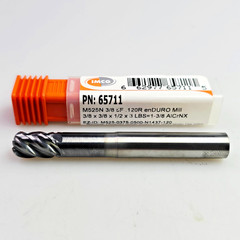 IMCO 3/8″ x 3/8 x 1/2 x 3 R.12 Solid Carbide End Mill enDURO 5 Flute 65711