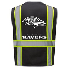 🏈🦺BALTIMORE RAVENS SAFETY PPE WORK VEST W/REFLECTIVE STRIP L/XL/2X-4XL BLACK