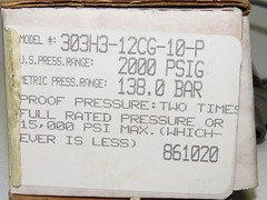 Barksdale 303H3-12CG-10-P Pressure Transducer 0-2000 PSIG
