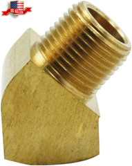 45 Degree Street Elbow 1/8 NPT Male X 1/8 NPT Female Brass Pipe Fitting 2 pack