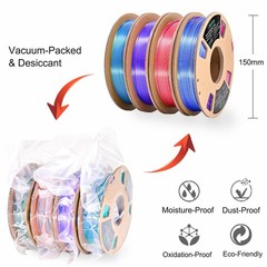OVV3D 3D Printer Filament 1.75 millimeters, 4 Pack Tri-color & Dual-color