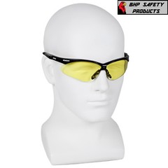 3 PAIR KLEENGUARD NEMESIS AMBER LENS SAFETY GLASSES NIGHT DRIVING SHOOTING Z87+