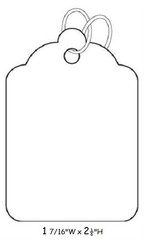 900 White String Tags Strung 1″ W x 1 1/2 H ” #4 Blank Merchandise Strings