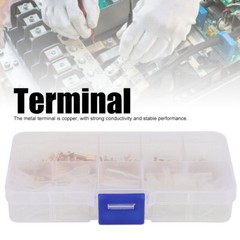 120Pcs 6.3mm 4.8mm 2.8mm Gold Copper Wire Terminal Connector Kit With Sleeve