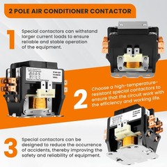 2 Pole 40 Amp Definite Purpose Contactor 220V Coil for AC HVAC Heat Pump