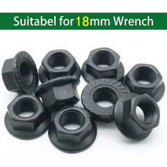 20Pcs M12 X 1.25Mm Flange Nut, Carbon Steel Thread Hardware Nuts Serrated Flange