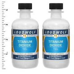 Titanium Dioxide 6 Oz Total (2 Bottles) Reagent Grade 44 Micron Powder