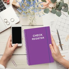 A5 Purple Check Register – Stylish Expense Ledger for Personal & Business Use