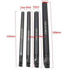4 SCLCR06 7/8/10/12mm Lathe Boring Bar Tunring Tool Holder +10 Inserts CCMT0602