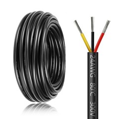 24 Gauge Wire 3 Conductor, 65.6FT 24AWG Electrical Wire, 24/3 Stranded Tinned…