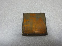 Braddock PA Lutheran Church Wood & Copper Plate Photo Negative, 1-5/8″ Vintage