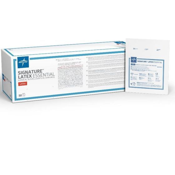 Medline Signature Latex Essential Sterile Surgical Gloves 8 (50) MSG5980