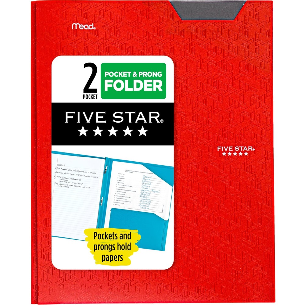 2-Pocket Folder, Plastic Folder with Stay-Put Tabs and Prong Fasteners, Holds…
