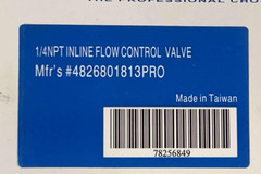 Pro Source Flow Control Valve 1/4 NPT 4826801813PRO 0-140PSI