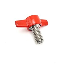 3/8″ Thumb Screw T Bolts Red Butterfly Tee Wing 1 1/2″ Plastic Knob Stainless