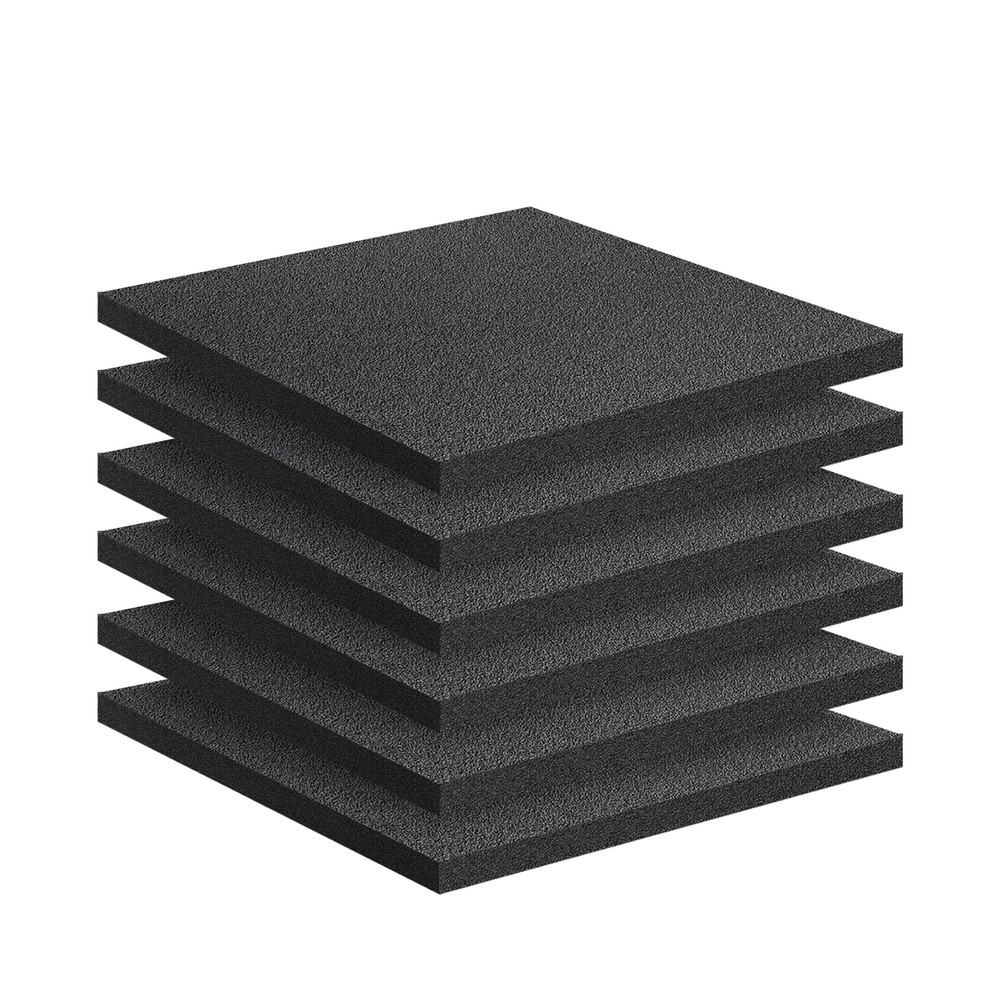 6 Pack 12″x12″x0.4″ Black Polyethylene Foam Pads for Packing Cushioning Inserts