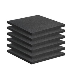 6 Pack 12″x12″x0.4″ Black Polyethylene Foam Pads for Packing Cushioning Inserts