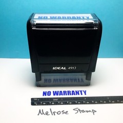 No Warranty Rubber Stamp Blue Ink Self Inking Ideal 4913
