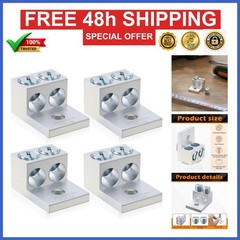 Blulu 4 Pack Dual Aluminum Ground Lug for 1/0 Gauge Wire