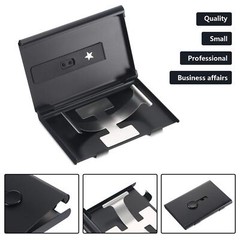 2 Pack Thumb Drive Business Card Holder Stainless Steel Slide Out Name Card Case