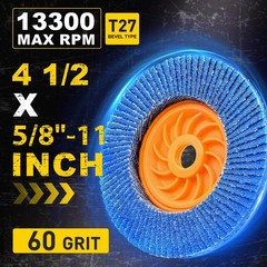 10 Pack 4-1/2″ x 5/8-11″ Zirconia Flap Discs 60 Grit Tool-Free for Angle Grinder