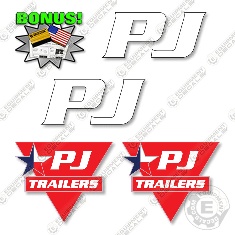 Fits PJ Trailer Decal Kit Trailer – 7 YEAR OUTDOOR 3M VINYL!