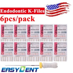 10Pks Dental K Files #15 Endodontic Endo K-Files Stainless Steel Root Canal Hand