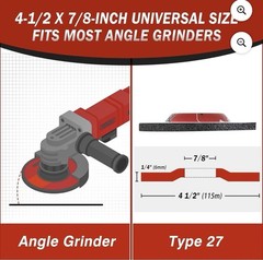 Revvstark EN12413 5-Pack Grinding Wheels 4.5″ x 1/4″ x 7/8″ 13300 Rpm