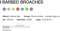 Dental Nerve Barbed Broaches Root Canal Endodontic Files 21/25mm Stainless Steel