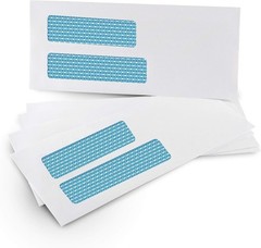 Reliable 500 Count Double Window Security Envelopes with Quick Seal Closure